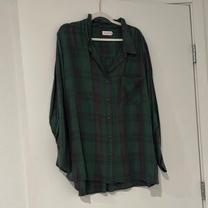 Green Plaid Women's Top